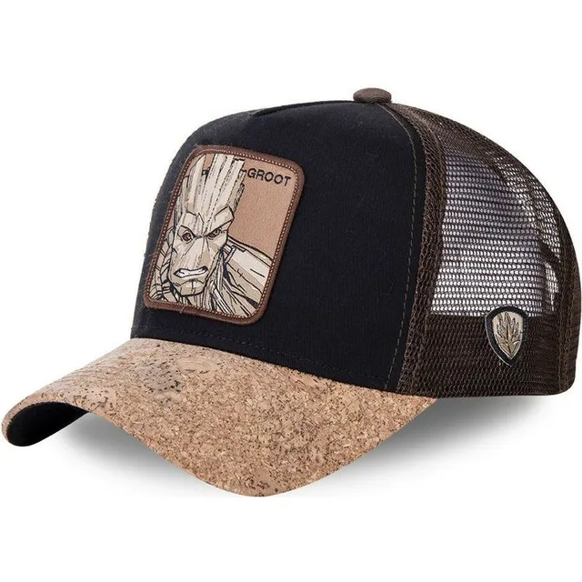 Unisex baseball cap with motifs of animated characters MIE BA BROWN