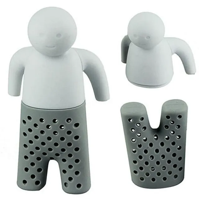 Tea strainer in the shape of a dummy