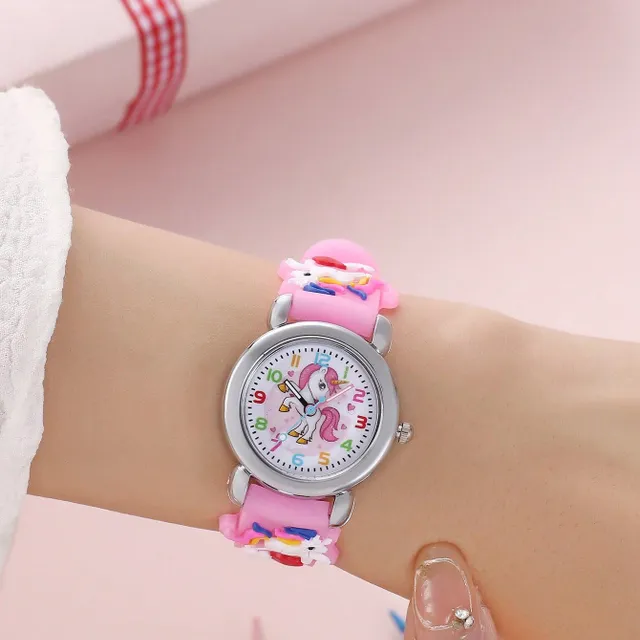 Baby cartoon watch with unicorn - cute 3D watch for boys, girls and children