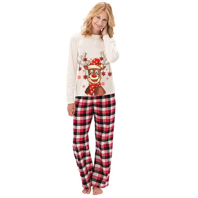 Christmas family pyjamas with a cheerful reindeer print