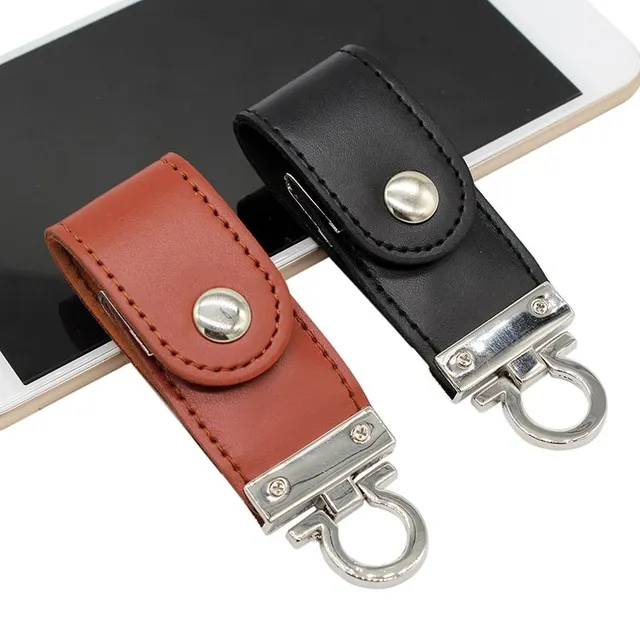 USB flash drive in leather case