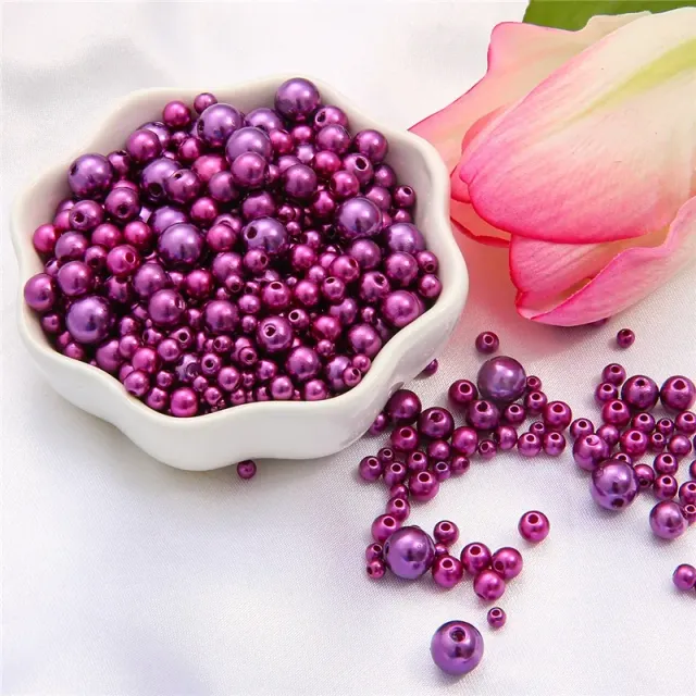 150pcs/Packaging Mix Sizes 3/4/5/6/8mm Beads With Hole Colorful Pearls Round acrylic Imitation Pearl DIY For Jewelry &amp; Handmade Work