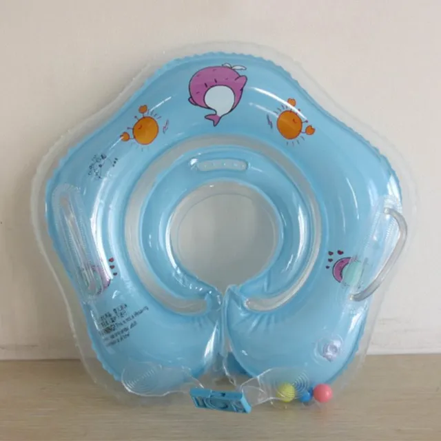 Inflatable ring around the neck for bathing babies