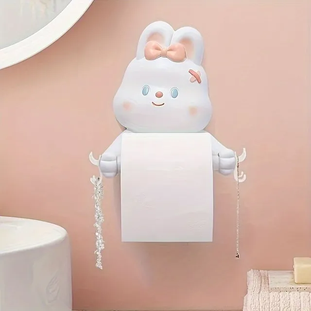 Cute toilet paper holder with panda/bunny