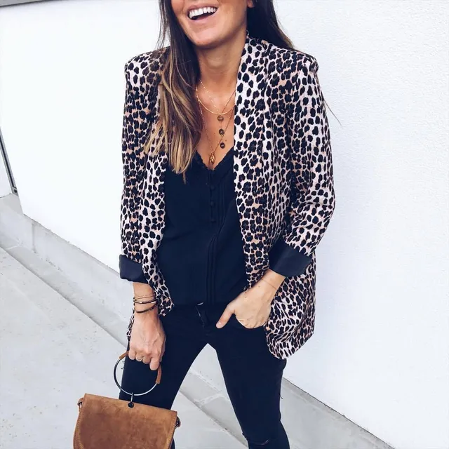 Női divat Leopard Jacket Jaylah