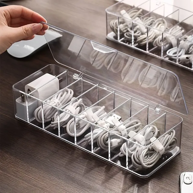 Calm your cables & protect them from dust with this storage box on the table