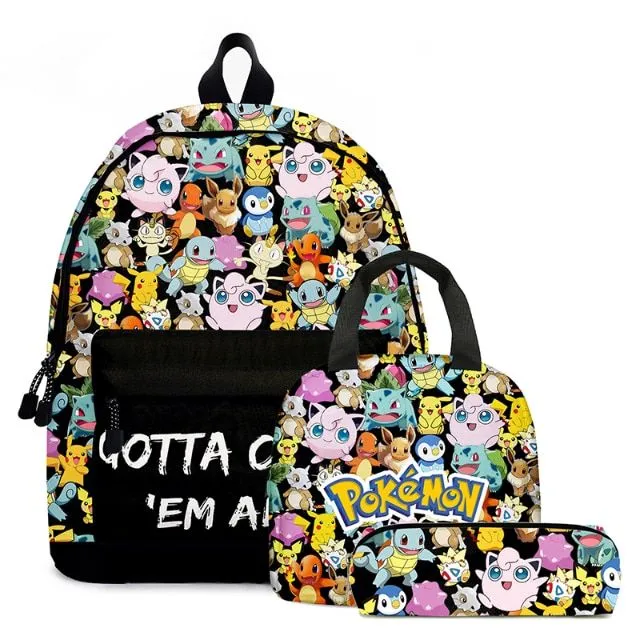 Set școlar pentru copii cu motiv desenat - Pokémon