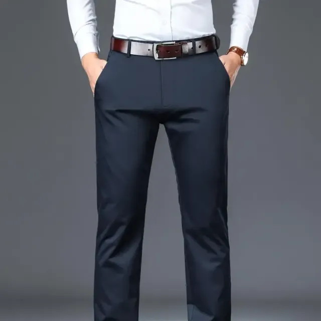 Pantalons formels pour homme avec léger stretch, unis - Classiques et confortables pour chaque occasion