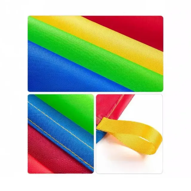 Divertida vela arco iris para juegos infantiles - material de calidad con asas cosidas para facilitar su manejo