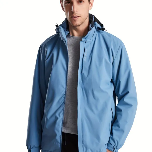 Veste imperméable légère pour homme - capuche et matériau respirant pour activités de plein air