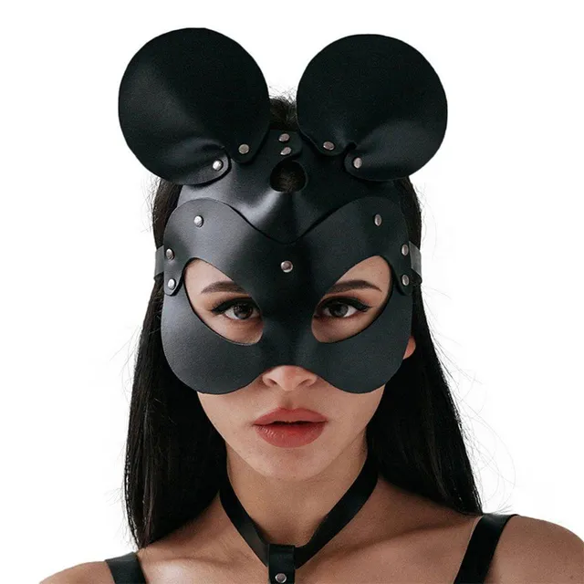 Sexy leather scarf with ears