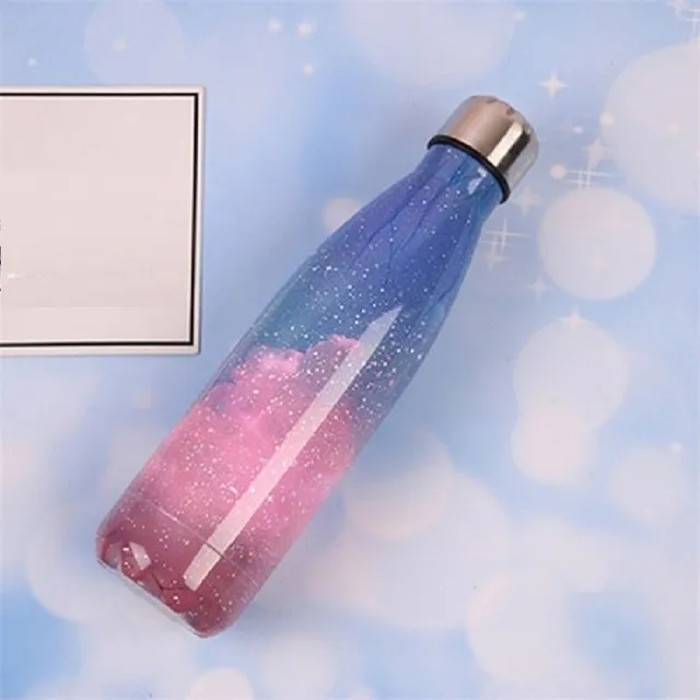 Stainless steel travel bottle with the theme of the universe