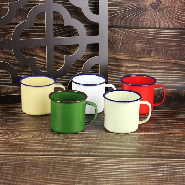 1 pc retro metal camping outdoor cup in various colors