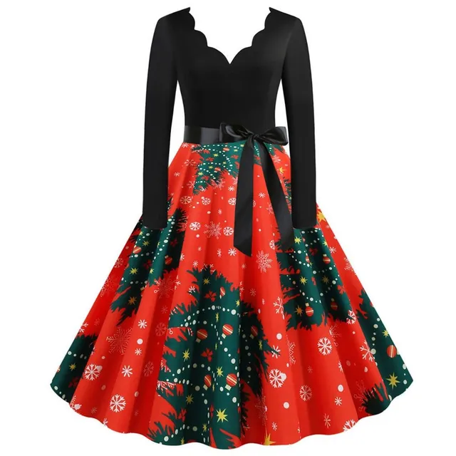 Ladies Christmas Dress with Kailyn Neckline