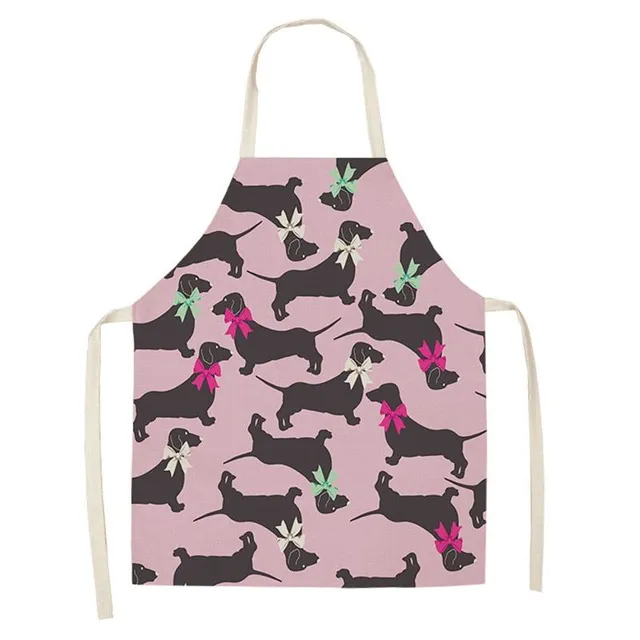 Kitchen apron with dog pattern