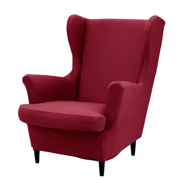 Single-colour cover for high-back armchair