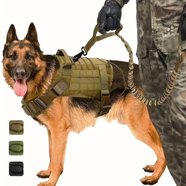 Tactical K9 harness and guide for medium and large dogs