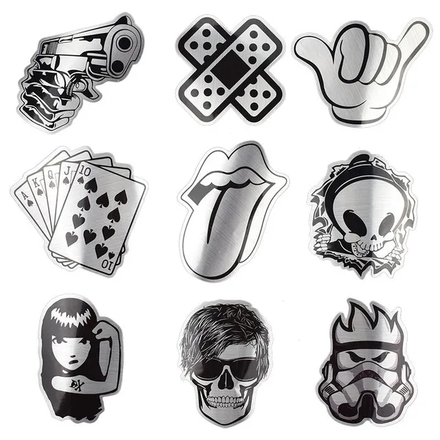 Black and white car stickers 50 pcs