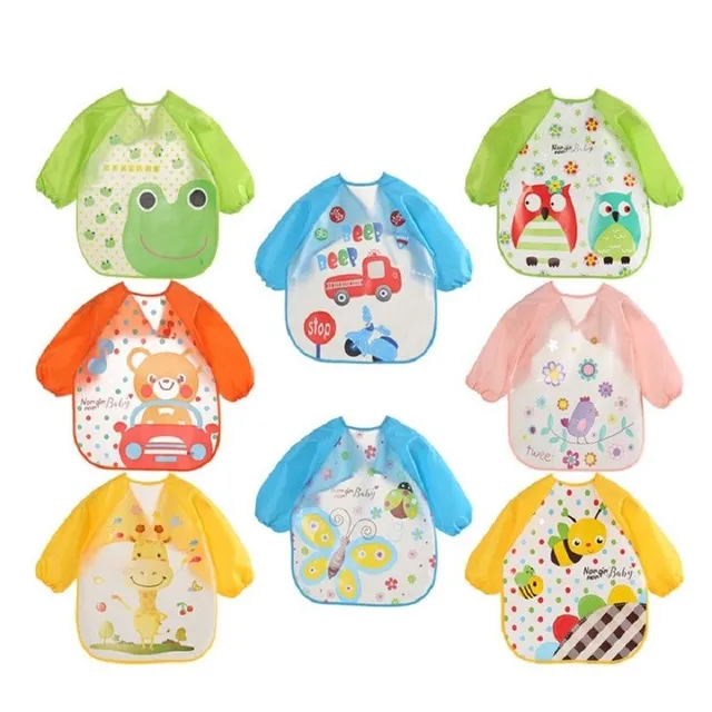 Baby bib with long sleeve