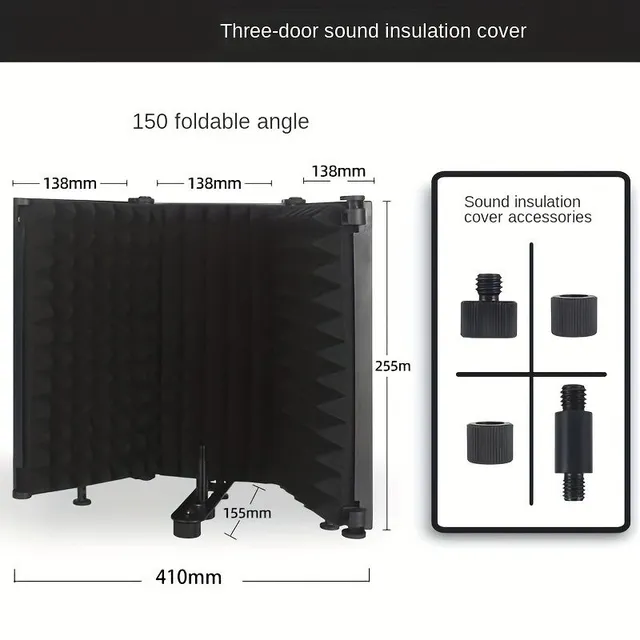 Professional folding soundproof filter for microphone