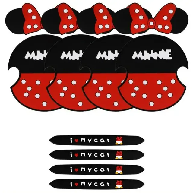 Trends of self-adhesive silicone safety stickers on the car door in Mickey and Minnie's design