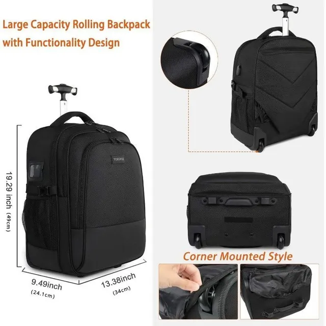 Multifunkční cestovní batoh s kolečky - 1 ks, velký a praktický pro muže i ženy
