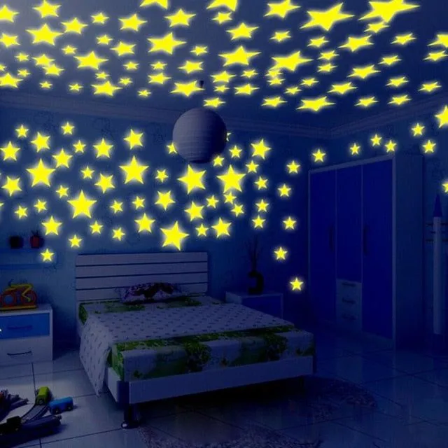 Stele fosforescente pentru perete Glow Stars
