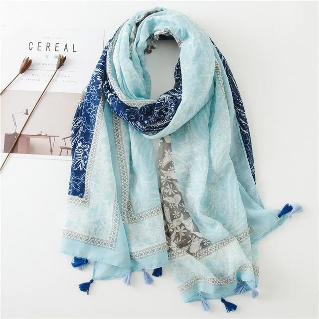 Luxury fine scarf with different patterns