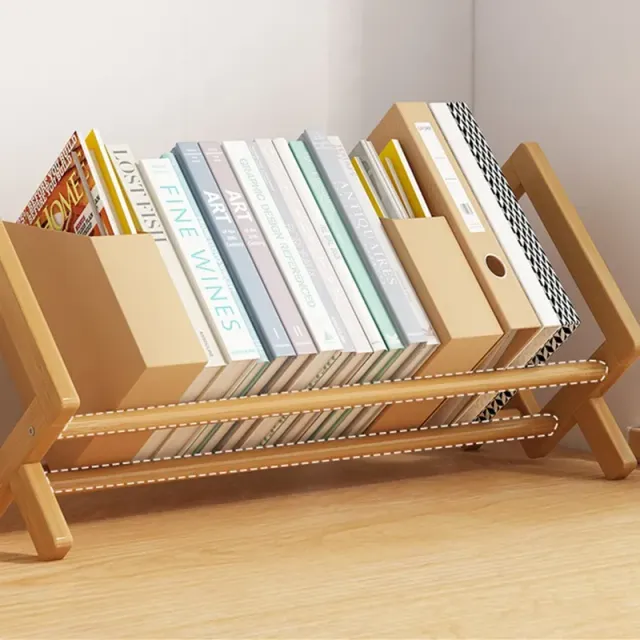 Small bamboo library for easy book storage