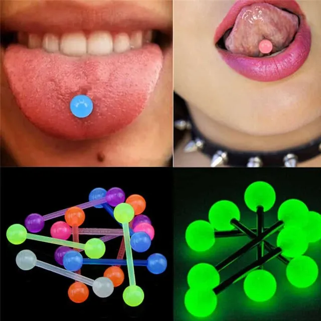 Luxury tongue piercing set