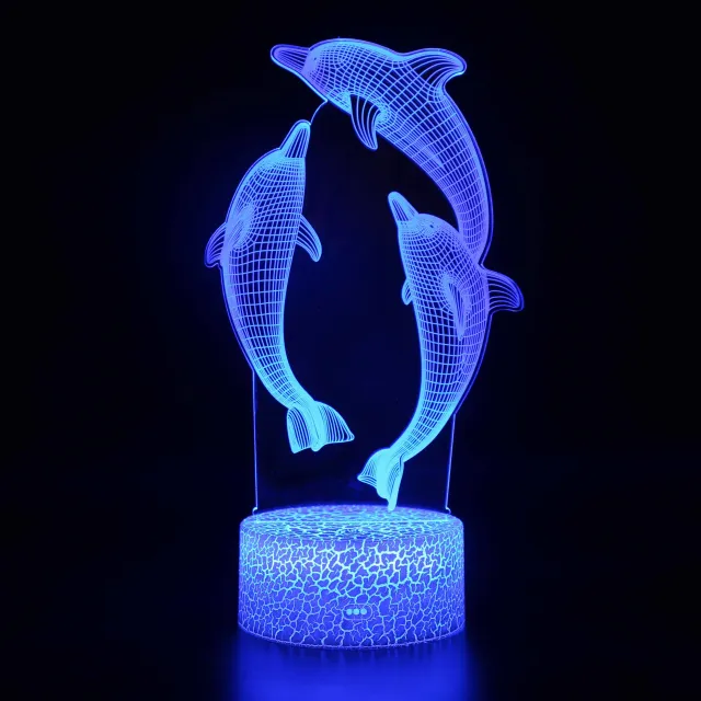 Aranyos 3D lámpa delfinnel (V1 3 színben)