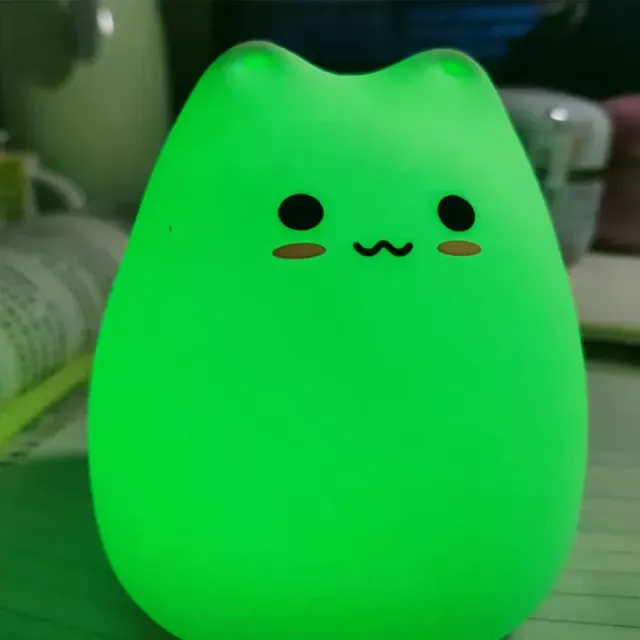 Mini słodki Popularna Lampa Nocna Kociak Touch Zmiana koloru Och