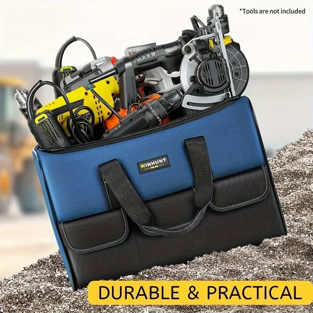 Fixed toolbag with wide hole for storing tools, transfer and organization, man's toolbag, wide hole with inside pockets