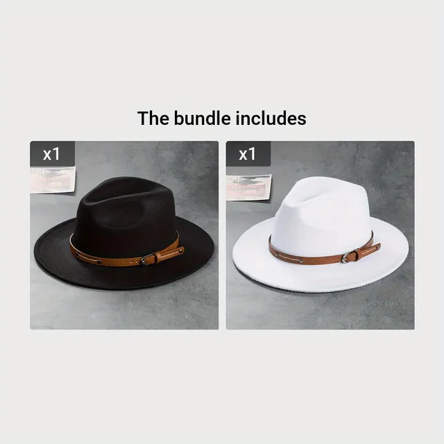 Stylowy pas Dekoracja Cap Fedora Unisex Single Color Jazz Hat Casual Warm Felt Hat