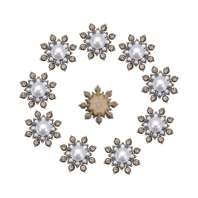 Butoni din cristal în formă de floare - set de 10 bucăți