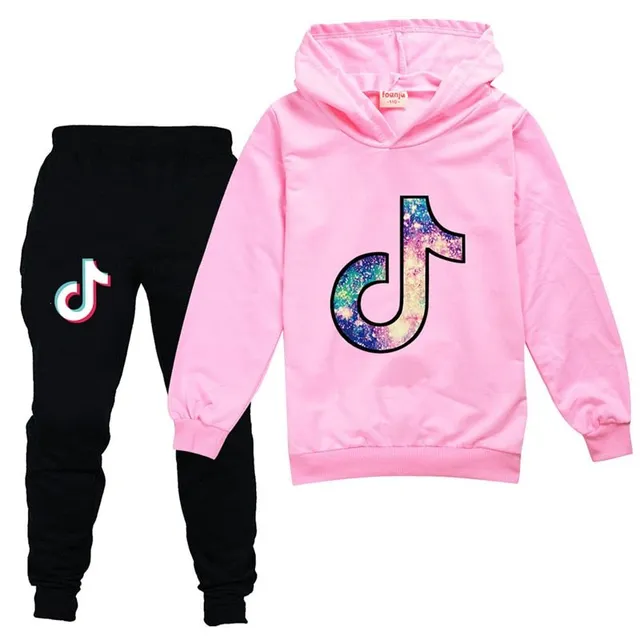 Kids stylish sports tracksuit with TikTok print