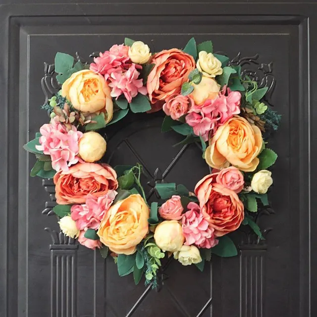 Flower wreath on the door