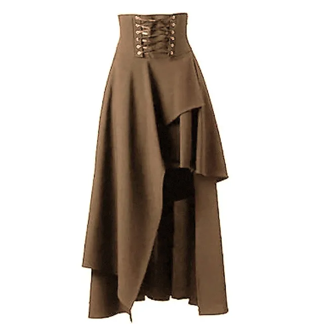 Women's asymmetrical skirt with lace-up waist