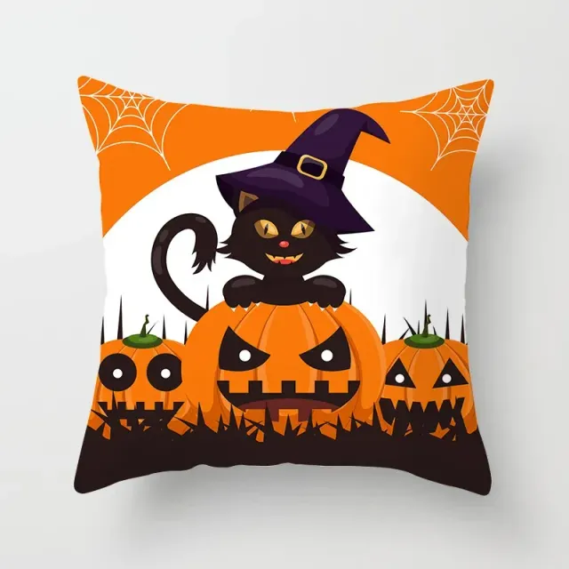 Halloween poliészter párna vicces mintával 45x45 cm kanapéra vagy hálószobába