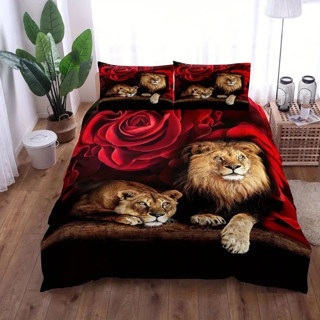 Luxusná mäkká a pohodlná posteľná bielizeň s motívom leva