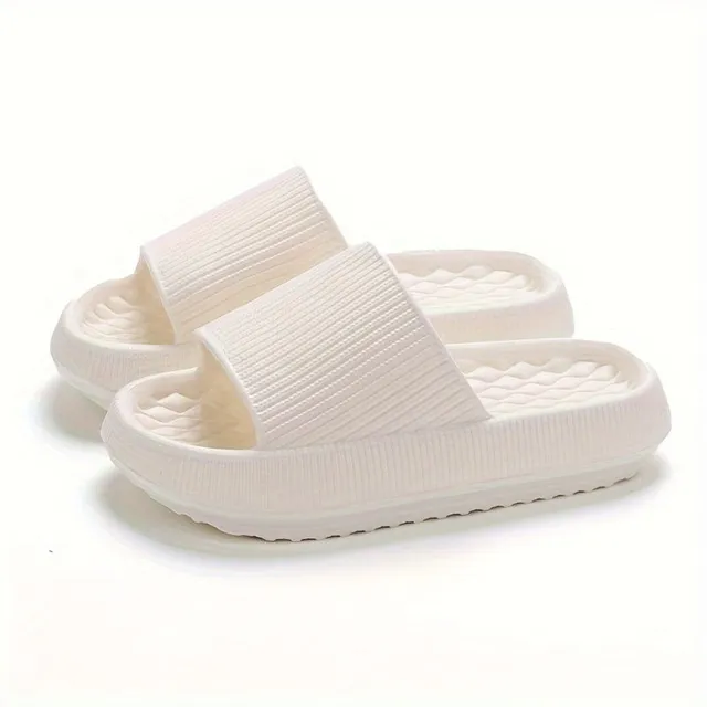 Comfortable slippers for the house and bathrooms with open tip and soft sole