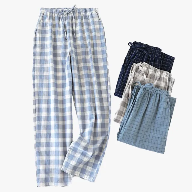 Károvaná mřížka Měkké dívčí pyžamové kalhoty