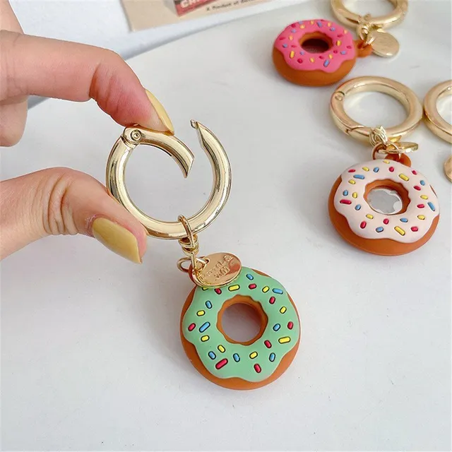 Joli étui en silicone pour AirTag Donuts