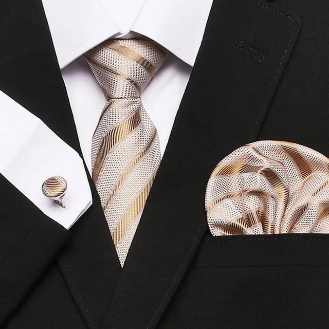 Férfi formális szett | Nyakkendő, zsebkendő, mandzsettagombok