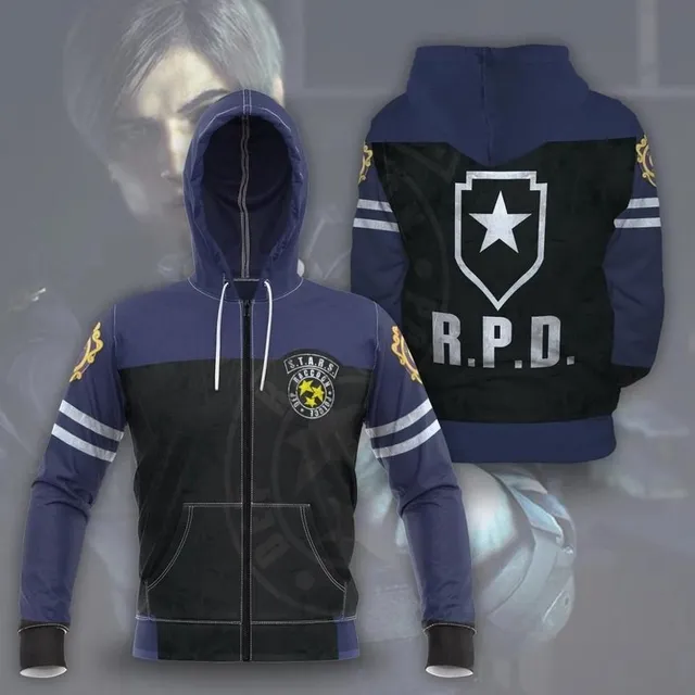 Stylish unisex hoodie with R.P.D. print from the popular Resident Evil game