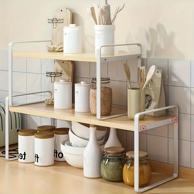 Table shelf made of rough wood for kitchen, bathroom and living room