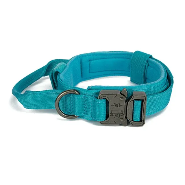 Tactical dog collar with handle for medium and large breeds