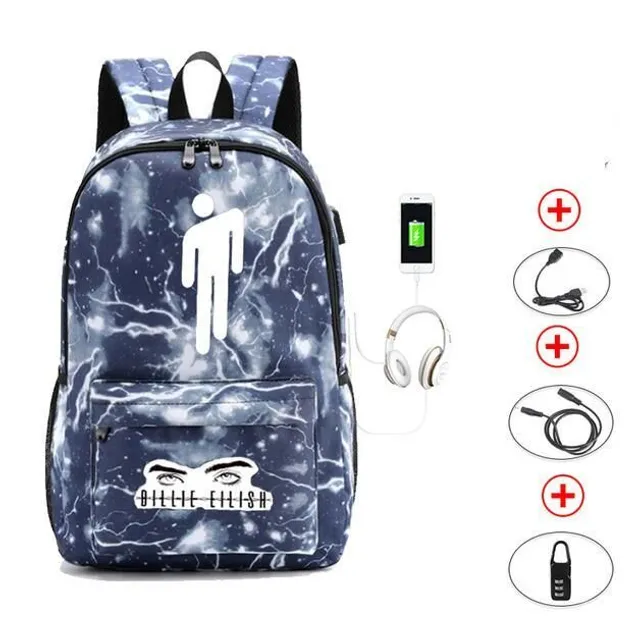 Beautiful school backpack for girls and boys with Billie Eilish motif as pictures 6