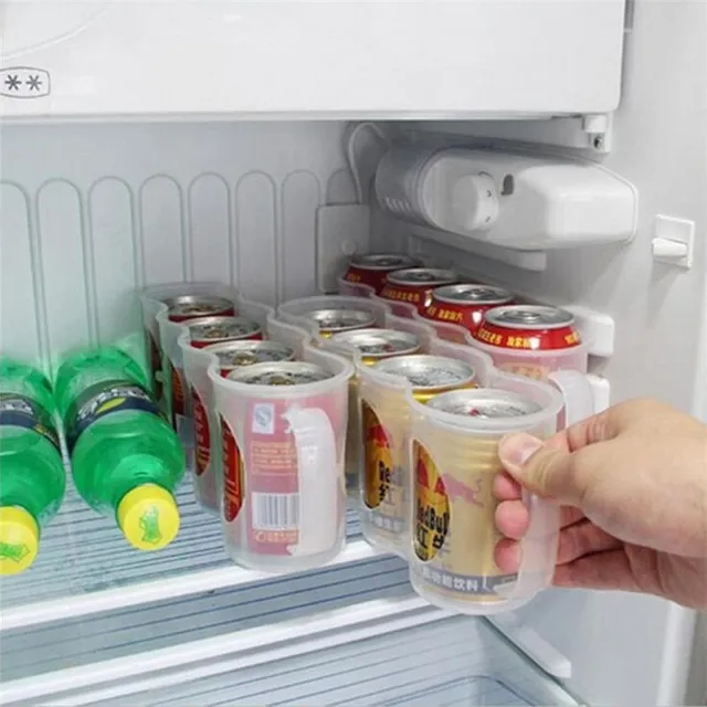 Storage organiser for cans in the fridge (Transparent)