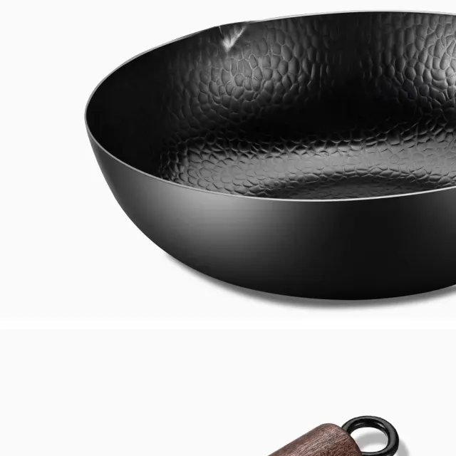 Chinese handmade iron wok pan with non-sticky surface